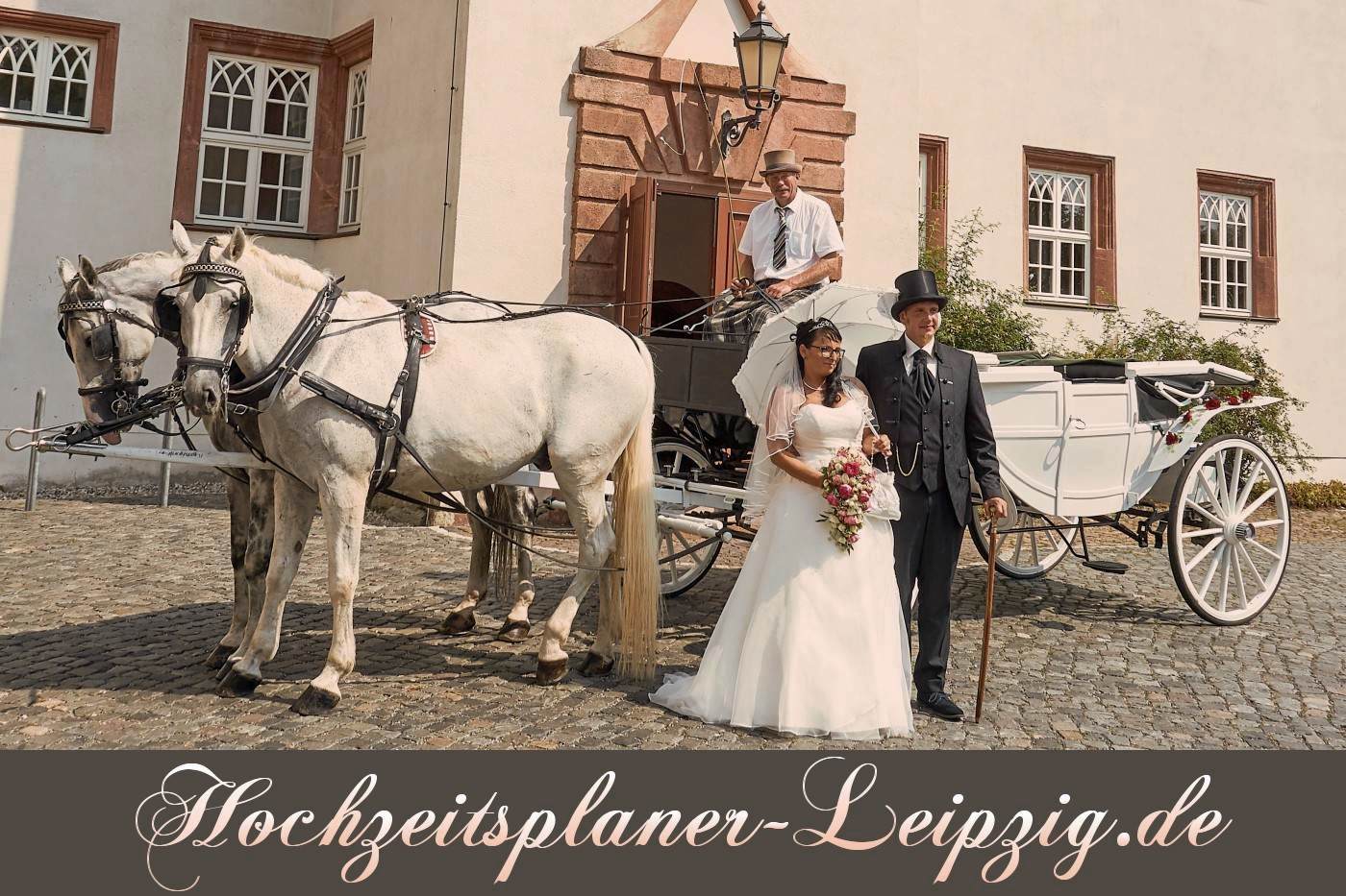 Hochzeitskutschfahrt durch den Schlosspark Belgerhain