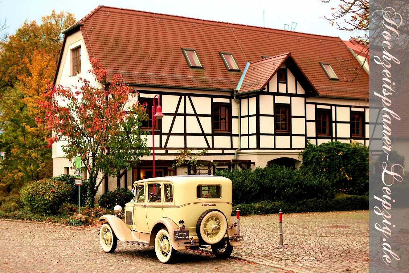Hochzeitsfahrt zum Standesamt  Großpösna mit Ford Model-A Oldtimer Hochzeitsauto